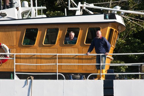 Crew onboard fishing boat