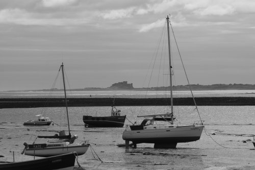 Bamburgh Castle taken from Holy Island, Northumberland