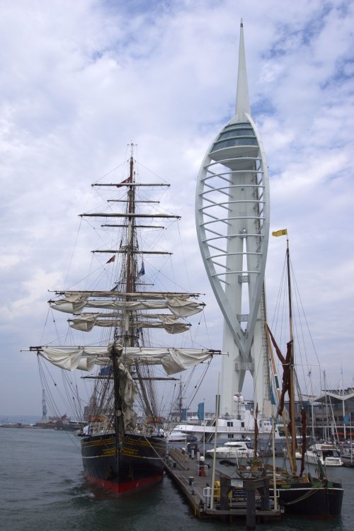 Spinnaker Tower and training ship, Portsmouth