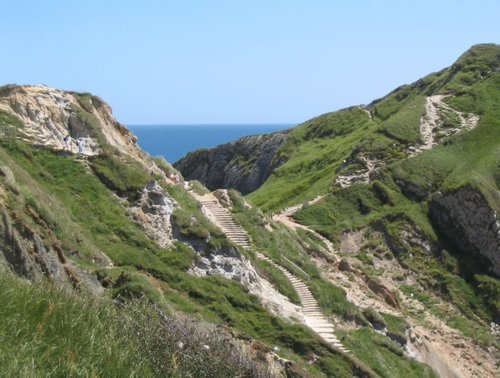 Durdle Door Cliffs & Steps (1) - June 2003