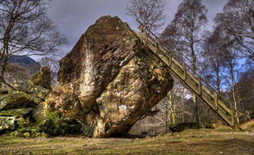 Bowder Stone in Borrowdale, Cumbria