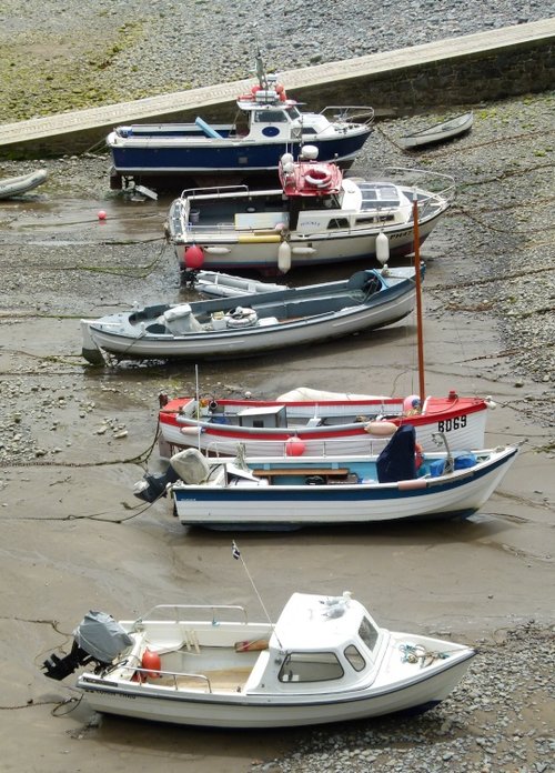 Clovelly Harbour at low tide