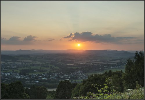 Sunset over the Brecon Beacons, From the Kymin.