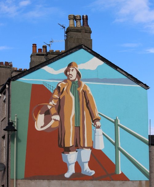 Mural of Fisherman, Clarence Street, Morecambe.