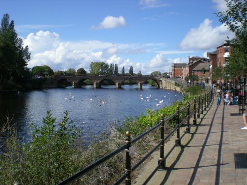The River Severn and Worcester Bridge at Worcester city