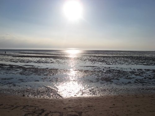 sunsetting over Heacham South Beach