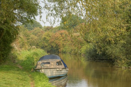 Small Boat on the Oxford Canal at Somerton, Oxfordshire