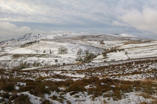 Light Snow on The Roaches near Upper Hulme, Staffordshire