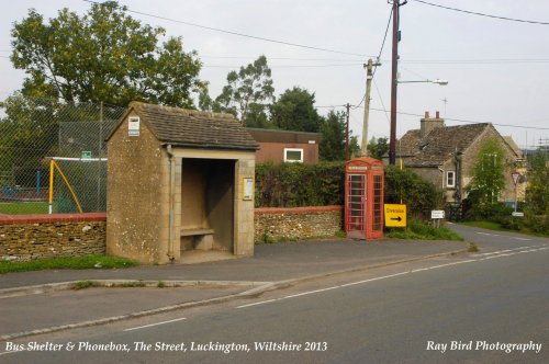 Bus Shelter & Telephone Kiosk, Luckington, Wiltshire 2013