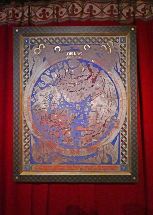 ancient world map at Dover Castle Great Tower