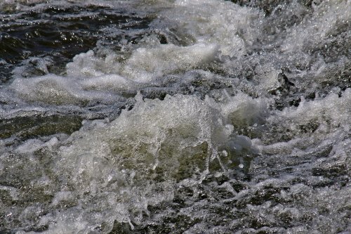 Churned weir water  of the River Exe