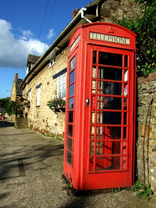 Iconic Red Telephone Box in Blisworth Village