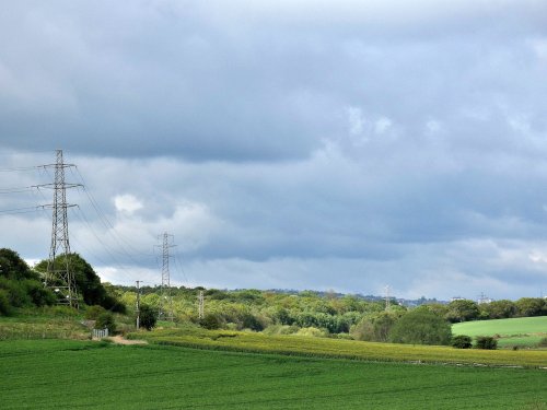 Pylons across the countryside, Cudworth