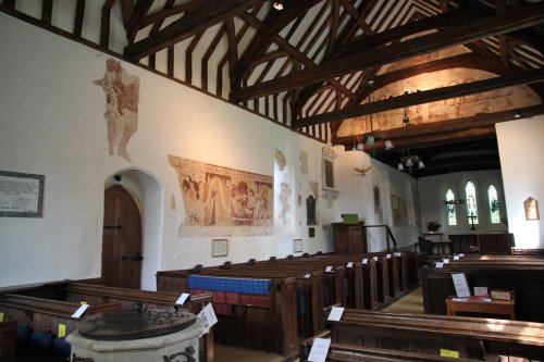 Fresco wall paintings in the church at Ashampstead