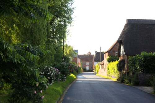 Attractive landscaping beside the road in Eastbury