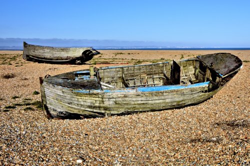 Derelict Boats on the Dungeness Shingle