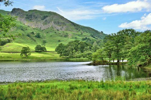 Grasmere View with the Langdales Behind in the Lake District