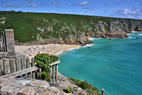 Porthcurno Beach Viewed from the Minack Theatre