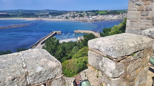 The View Back to Marazion from the top of St Michael's Mount
