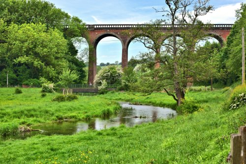 The River Darent and the Railway Viaduct in Eynsford, Kent