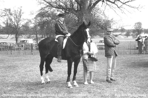 HRH Princess Anne on Goodwill, Badminton, Gloucestershire 1973