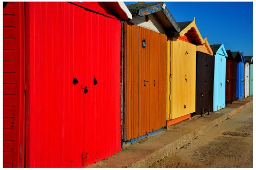 Red beach hut