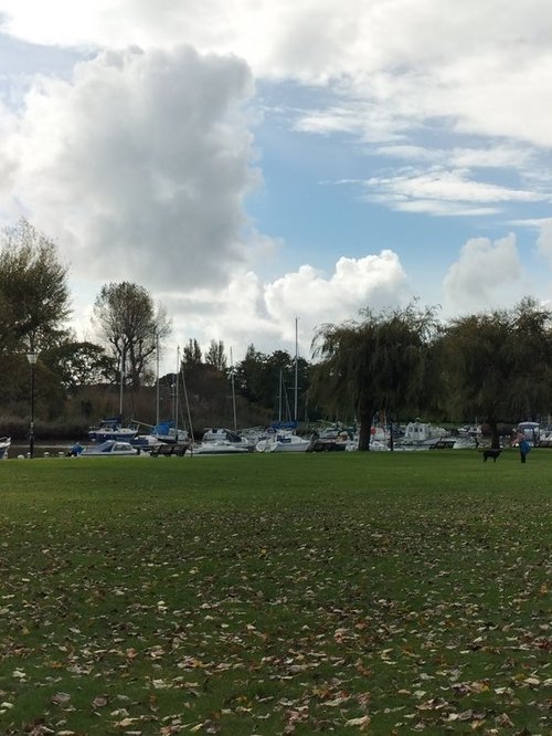 Attractive riverside scene at Christchurch quay