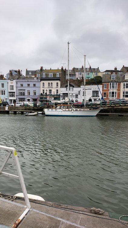 Boat in the harbour in Weymouth