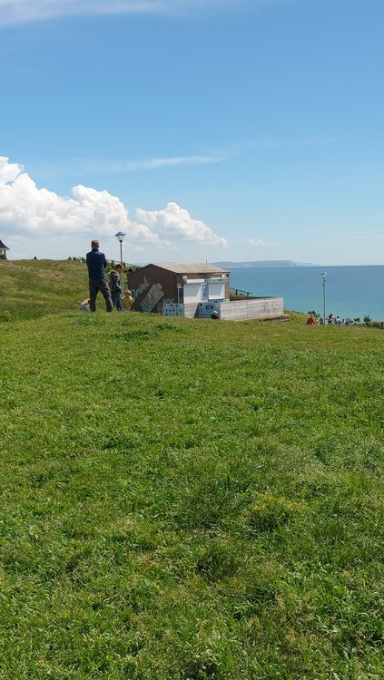 Looking east from Southbourne clifftop in Bournemouth