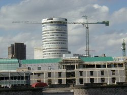 Birmingham's famous landmark, the Rotunda, surrounded by redevelopment Wallpaper