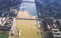 Aerial View of London Eyes and Houses of Parliament Wallpaper