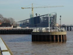 Looking  Humber Dock Basin towards The Deep constrution site. Wallpaper