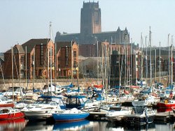 Liverpool Marina and the Anglican Cathedra Wallpaper