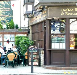 A charming coffee house in the High Street at Christchurch Wallpaper