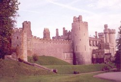 View of Arundel castle from within the outer walls. Wallpaper