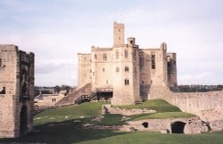 View of Warkworth Castle from within the walls. Wallpaper