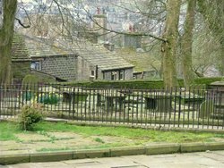 Graveyard and houses, Haworth Wallpaper