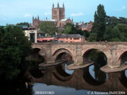 Hereford Old Bridge + Cathedral