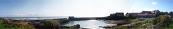 Panoramic composite of Craster Harbour Wallpaper