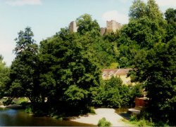 Ludlow castle from Dinham Bridge Wallpaper