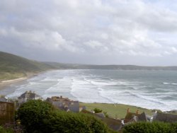 A picture of Woolacombe Bay when the tide is fully in. Taken July 2004 Wallpaper