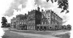 Croxteth Hall. Old Sketch of Croxteth Hall Wallpaper