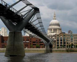 St. Pauls Cathedral and the Millenium Bridge Wallpaper