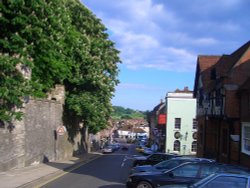 The town of Arundel, West Sussex, looking down the main street. Wallpaper