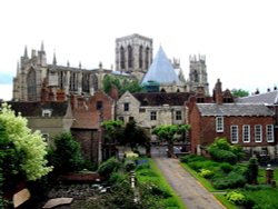 York Cathedral from city walls Wallpaper