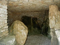 Interior of one of the chambers of Belas Knap Long Barrow, Winchcombe Wallpaper