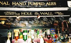 Detail inside Toquay's oldest pub 'The Hole in the Wall' Wallpaper