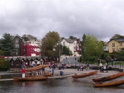 Looking towards the town of Bowness Wallpaper