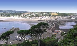 View of Marazion from St. Michaels Mount, Cornwall Wallpaper