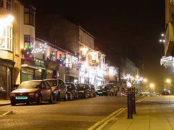 Filey's town centre Christmas light display 2002 Wallpaper